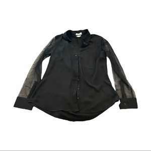 Express Portofino mesh sleeve top